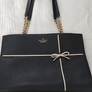 Kate Spade Black and Cream Bow Shoulder Bag
